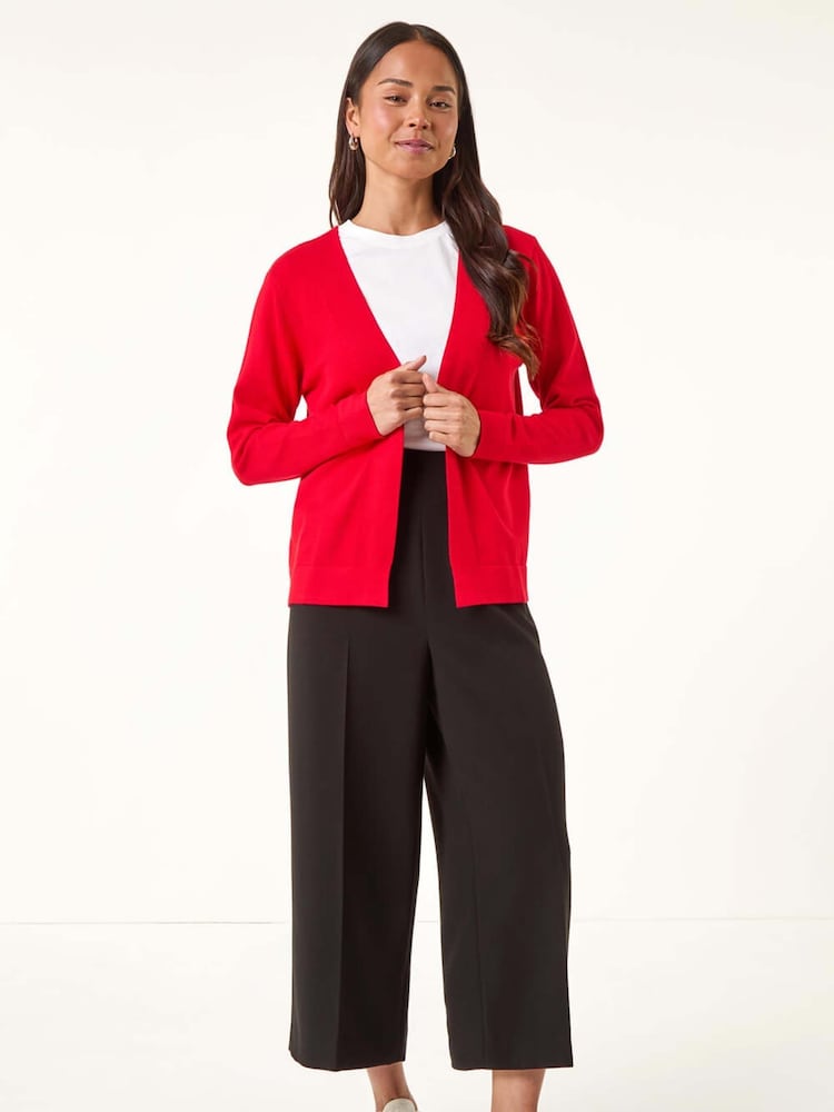 Roman Red Petite Open Knitted Cardigan - Image 2 of 5