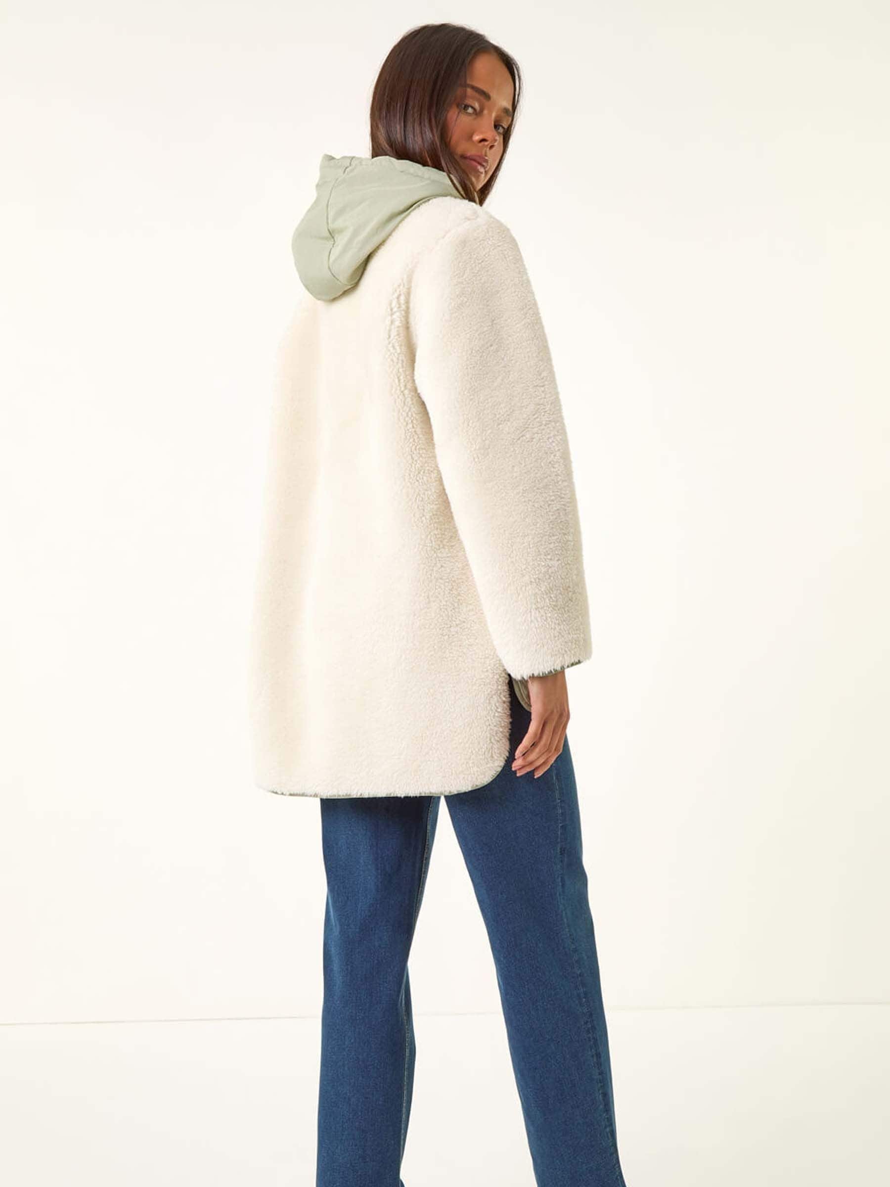 Buy Roman Green Petite Borg Quilted Jacket from Next USA