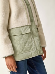 Roman Green Petite Borg Quilted Jacket - Image 5 of 5