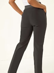 Roman Black Petite Bengaline Smart Stretch Trousers - Image 3 of 5