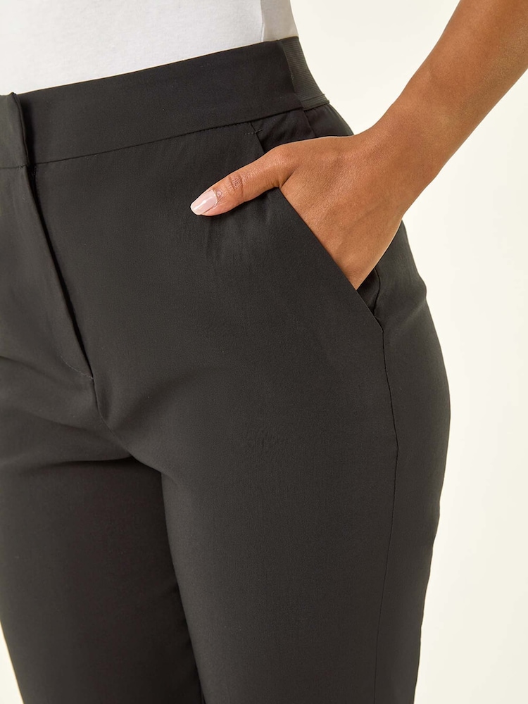 Roman Black Petite Bengaline Smart Stretch Trousers - Image 5 of 5