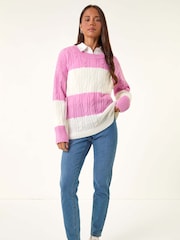 Roman Pink Petite Stripe Knitted Jumper - Image 2 of 5