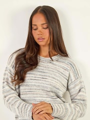 Roman Grey Petite Space Dye Knit Jumper - Image 1 of 5