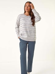 Roman Grey Petite Space Dye Knit Jumper - Image 2 of 5