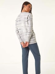 Roman Grey Petite Space Dye Knit Jumper - Image 3 of 5