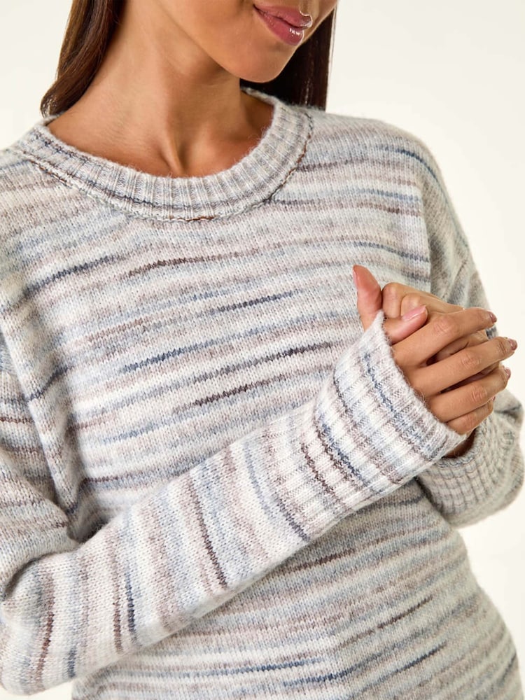 Roman Grey Petite Space Dye Knit Jumper - Image 5 of 5
