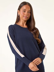 Roman Pink Petite Contrast Knitted Jumper - Image 4 of 5