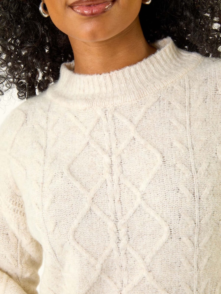 Roman Natural Petite Cable Knit Jumper - Image 5 of 5 Roman Natural Petite Cable Knit Jumper - Image 5 of 5