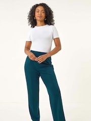 Roman Green Petite Straight Leg Ponte Stretch Trousers - Image 2 of 5