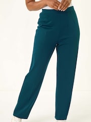 Roman Green Petite Straight Leg Ponte Stretch Trousers - Image 4 of 5