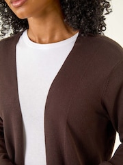 Roman Brown Petite Plain Stretch Cardigan - Image 5 of 5