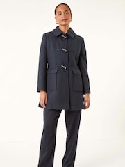 Roman Blue Petite Patch Pocket Duffle Coat - Image 4 of 5