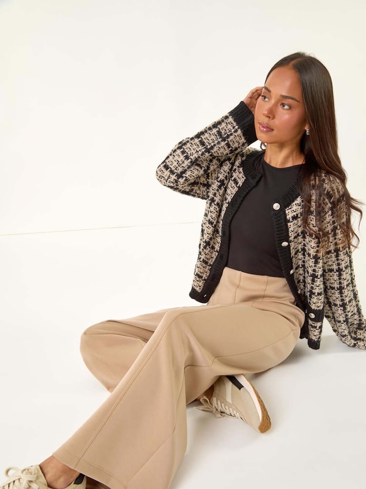 Roman Natural Petite Front Seam Stretch Trousers - Image 1 of 5 Roman Natural Petite Front Seam Stretch Trousers - Image 1 of 5
