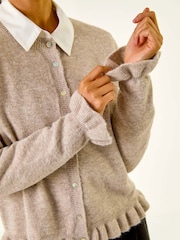 Natural - Roman Petite Flute Hem Buttoned Cardigan - Imagem 2 de 5