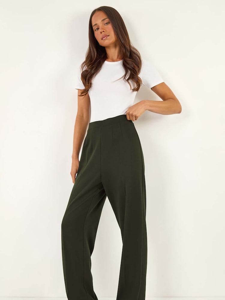 Roman Green Petite Straight Leg Ponte Stretch Trousers - Image 1 of 5