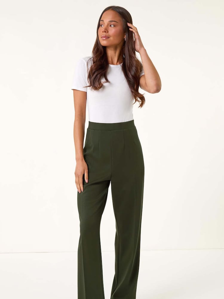 Roman Green Petite Straight Leg Ponte Stretch Trousers - Image 2 of 5