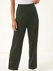 Roman Green Petite Straight Leg Ponte Stretch Trousers - Image 4 of 5