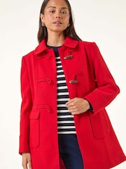 Roman Red Petite Patch Pocket Duffle Coat - Image 1 of 5