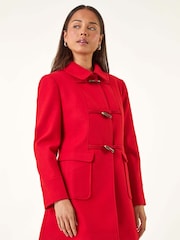 Roman Red Petite Patch Pocket Duffle Coat - Image 4 of 5