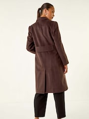 Roman Brown Petite Double Breasted Coat - Image 3 of 5