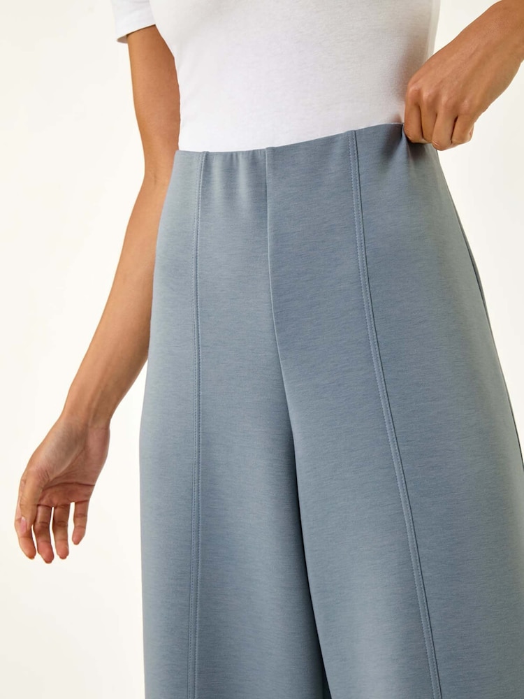 Roman Blue Petite Front Seam Stretch Trousers - Image 4 of 4 Roman Blue Petite Front Seam Stretch Trousers - Image 4 of 4