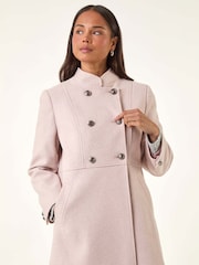 Roman Pink Petite Military Buttoned Coat - Image 4 of 5