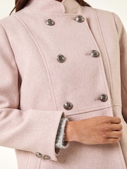 Roman Pink Petite Military Buttoned Coat - Image 5 of 5