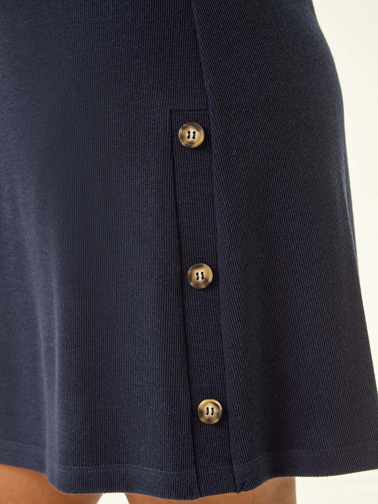 Roman Blue Petite Buttoned Stretch Dress - Image 5 of 5 Roman Blue Petite Buttoned Stretch Dress - Image 5 of 5