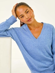 Azul - Roman Petite V-Neck Jumper - Imagem 2 de 5