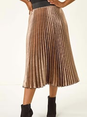 Roman Metallic Petite Pleated Skirt - Image 4 of 5