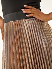 Roman Metallic Petite Pleated Skirt - Image 5 of 5