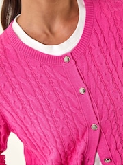 Roman Pink Petite Cable Knitted Cardigan - Image 5 of 5