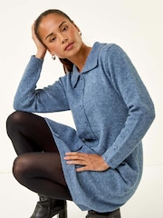 Roman Blue Collar Detail Knit Shift Dress - Image 1 of 5
