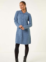 Roman Blue Collar Detail Knit Shift Dress - Image 2 of 5