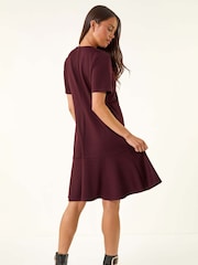 Roman Red Petite Flute Hem Stretch Dress - Image 3 of 5