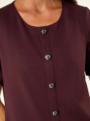 Roman Red Petite Flute Hem Stretch Dress - Image 5 of 5