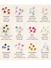Posh Totty Designs Silver Tone Personalised Textured Confetti Birthstone Heart Necklace - Image 4 of 4