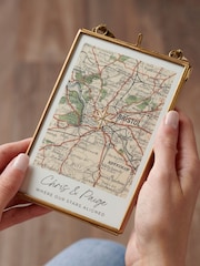 Christmas vintage Map Print with Gold Star by Posh Totty Designs - Image 1 of 4