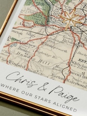 Christmas vintage Map Print with Gold Star by Posh Totty Designs - Image 2 of 4
