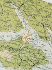 Christmas vintage Map Print with Gold Star by Posh Totty Designs - Image 4 of 4