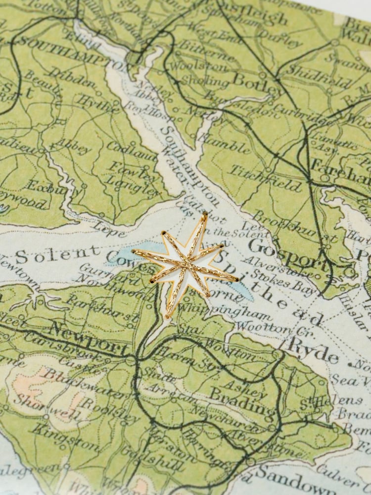 Christmas vintage Map Print with Gold Star by Posh Totty Designs - Image 4 of 4