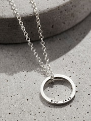 Posh Totty Designs Personalised Men's Quote Circle Necklace - Image 1 of 4