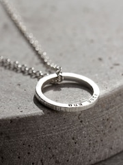Posh Totty Designs Personalised Men's Quote Circle Necklace - Image 2 of 4