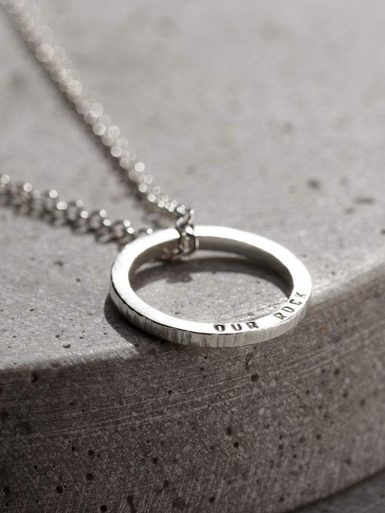 Posh Totty Designs Personalised Men's Quote Circle Necklace - Image 2 of 4