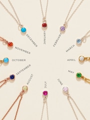 Posh Totty Designs Silver Tone Italic Initial & Birthstone Charm Bangle - Image 4 of 4