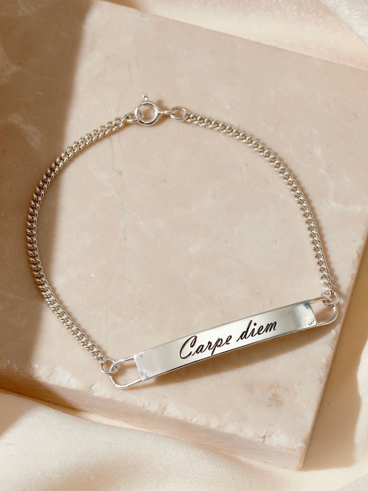 Posh Totty Designs Silver Tone Message ID Bracelet - Image 1 of 3 Posh Totty Designs Silver Tone Message ID Bracelet - Image 1 of 3