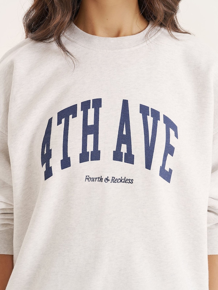 4th & Reckless Slogan Oversized Sweatshirt - الجادة - صورة 4 من 4 4th & Reckless Slogan Oversized Sweatshirt - الجادة - صورة 4 من 4