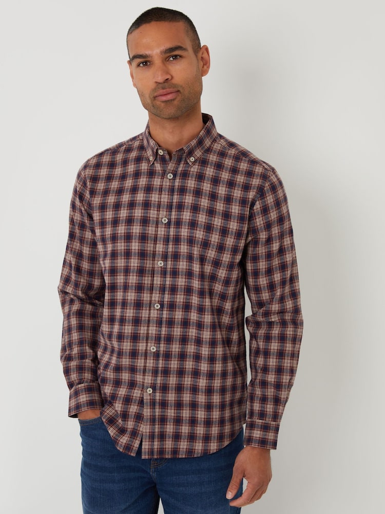 Threadbare Blue Brushed Flannel Check Long Sleeve Shirt - Image 1 of 4 Threadbare Blue Brushed Flannel Check Long Sleeve Shirt - Image 1 of 4