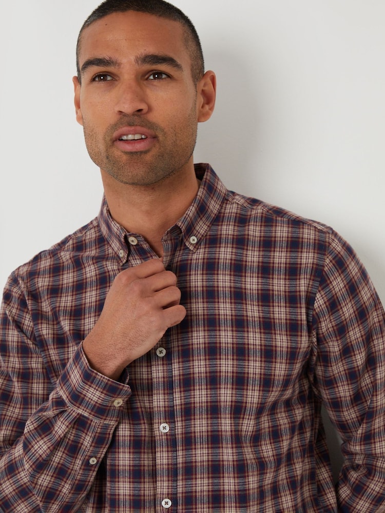 Threadbare Blue Brushed Flannel Check Long Sleeve Shirt - Image 4 of 4 Threadbare Blue Brushed Flannel Check Long Sleeve Shirt - Image 4 of 4