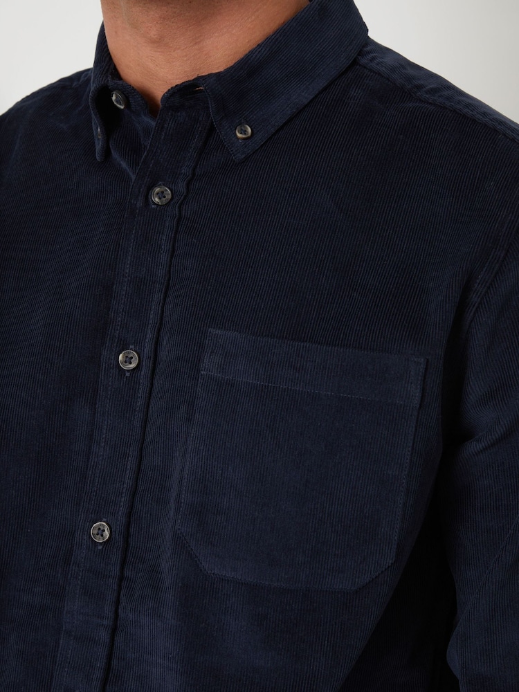 Threadbare Blue Corduroy Shirt - Image 4 of 4 Threadbare Blue Corduroy Shirt - Image 4 of 4